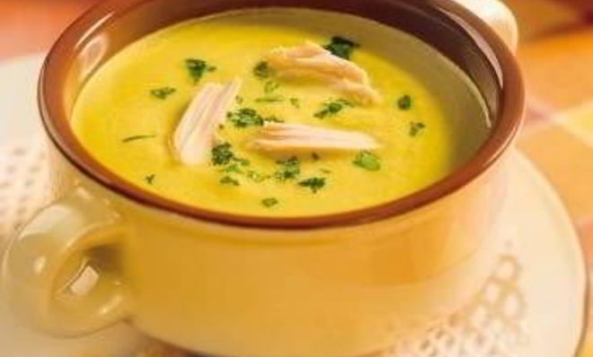 Овощной суп-пюре на курином бульоне