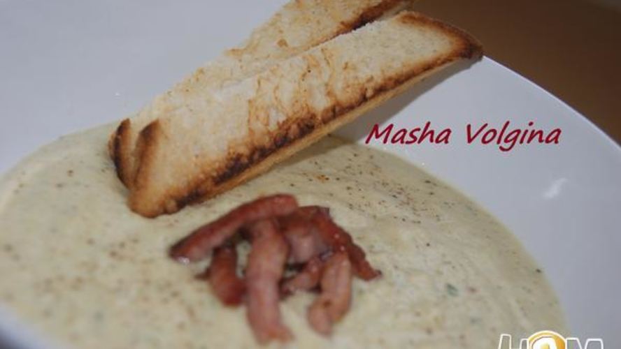 Рецепт супа-пюре из кабачка с копченостями нежный