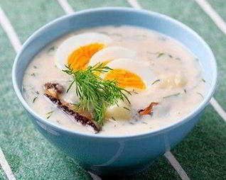 Суп-пюре из курицы и грибов по-французски