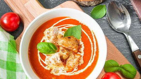 Рецепт Супа-пюре из печеного перца с курицей