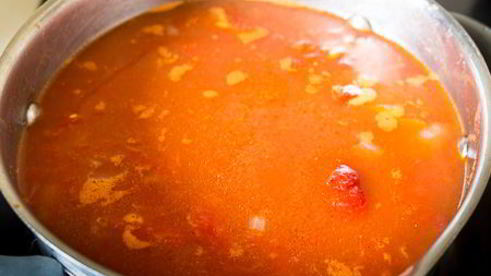 суп-пюре из печеного перца с курицей