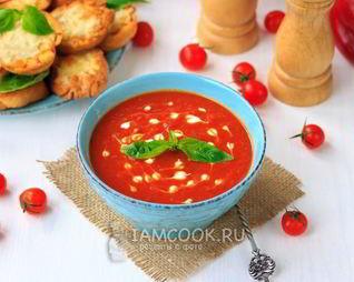 Суп-пюре из печеных томатов