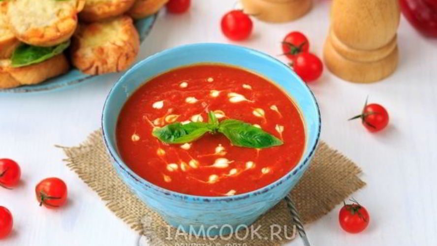 Рецепт супа-пюре из печеных томатов