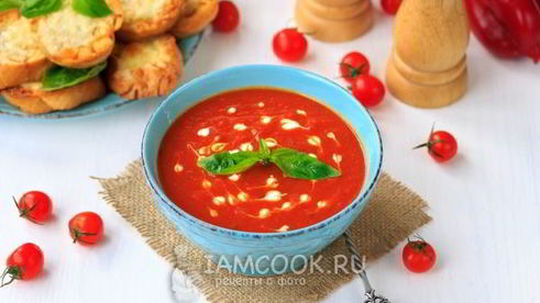 суп-пюре из печеных томатов