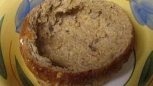 суп пюре из шампиньонов в хлебе