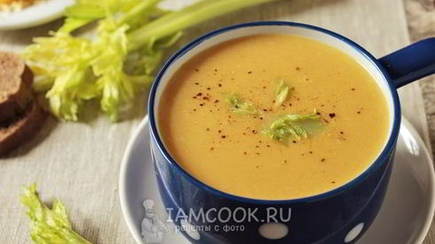 суп-пюре из стеблевого сельдерея