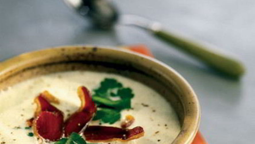 Рецепт супа-пюре из топинамбура с копченой утиной грудкой