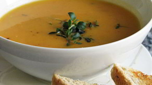 Рецепт Супа-пюре из запеченной тыквы и томатов