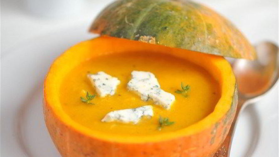 Рецепт тыквенного супа-пюре с сыром рокфор