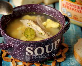 Суп с индейкой и кукурузными облачками