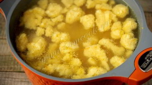 суп с индейкой и кукурузными облачками