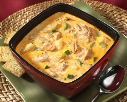 Суп с лососем