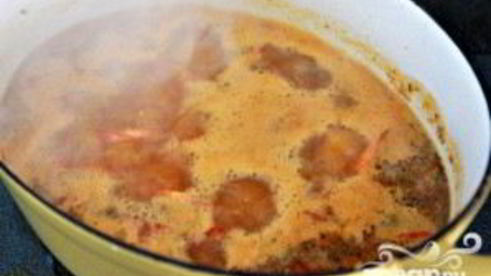 суп с рисом и креветками