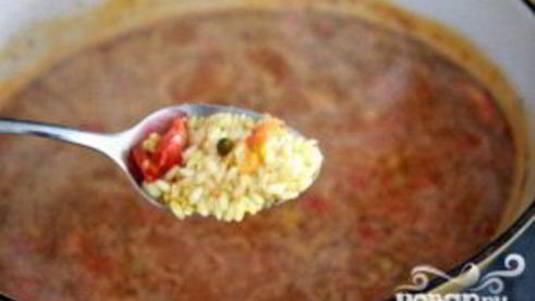 суп с рисом и креветками