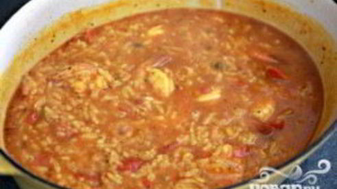 суп с рисом и креветками
