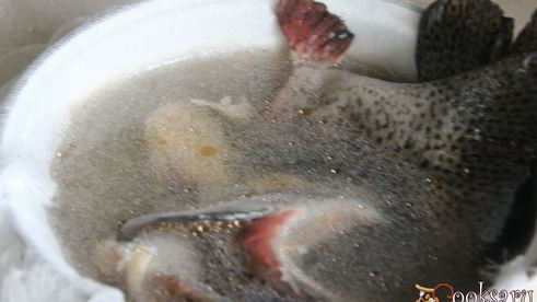 суп с семгой и шпинатом