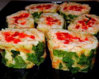 Супербыстрый сырно-курино-перечный рулет