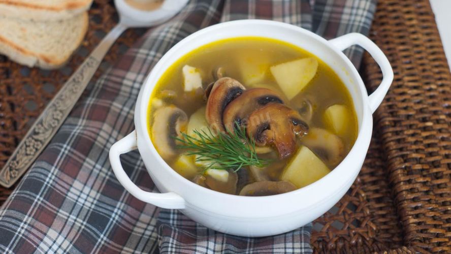 Рецепт сырного грибного супа из шампиньонов