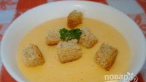 сырный суп-пюре с гренками