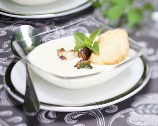 Сырный суп с белыми грибами