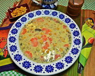 Сырный суп с гречневыми хлопьями