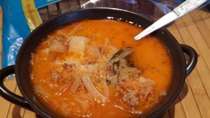 Рецепт сырного супа с капустой и фаршем