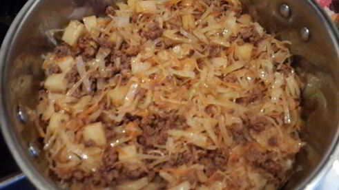 сырный суп с капустой и фаршем