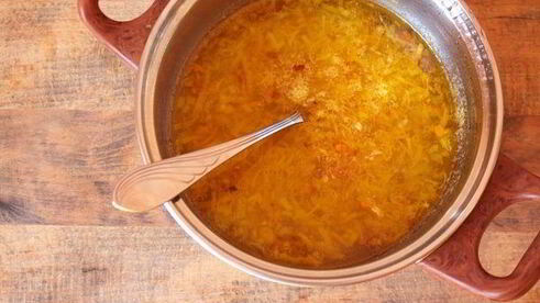 сырный суп с хрустящими морковными отрубями