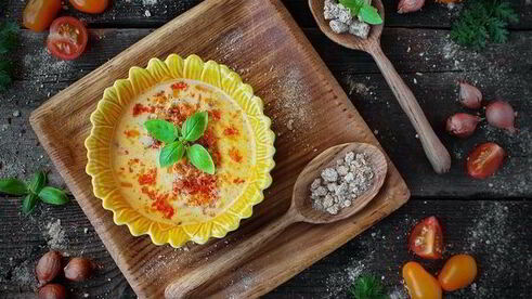 сырный суп с хрустящими морковными отрубями