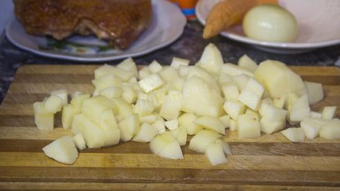 сырный суп с копченой курицей