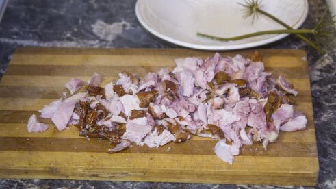 сырный суп с копченой курицей