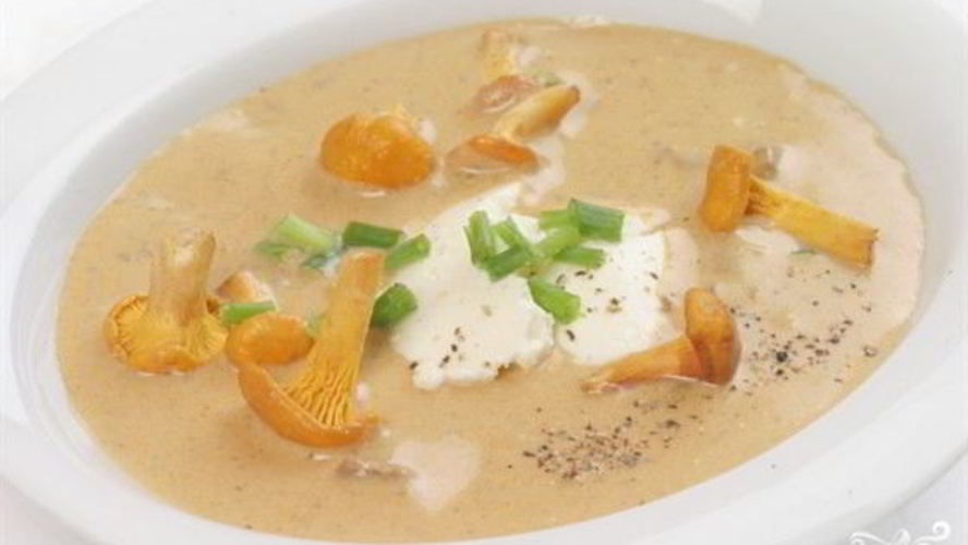 Рецепт сырного супа с лисичками