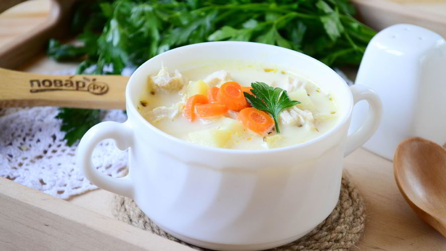 Рецепт сырного супа с морковкой