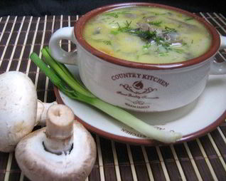 Сырный суп с шампиньонами