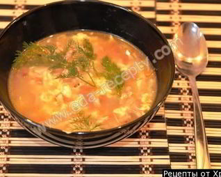 Сырный суп с сухариками и плавленым сыром