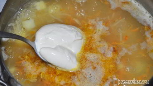 сырный суп с вермишелью