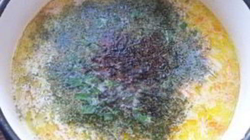 сырный суп со свининой