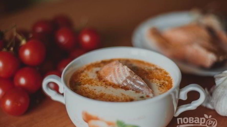 Рецепт сливочной ухи из семги