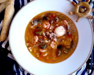 Средиземноморская уха с гриссини Жил отважный капитан