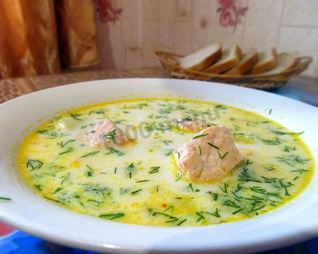 Уха по-фински из форели со сливками