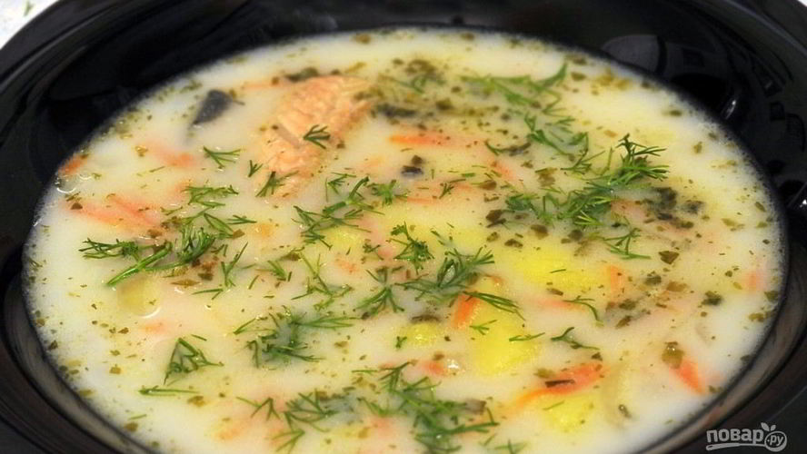 Рецепт ухи по-фински с молоком