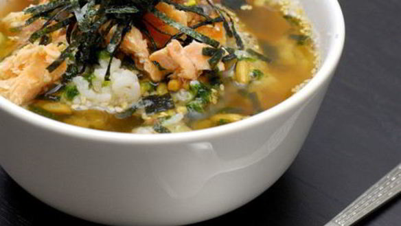Рецепт Экзотического супа из семги и зеленого чая