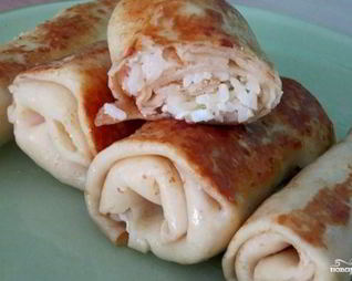 Блинчики с рисом и яйцом