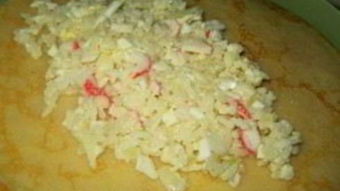 блинчики с рисом и яйцом