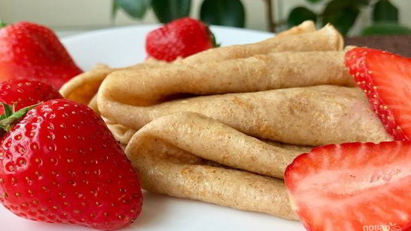 Рецепт Блинов из цельнозерновой муки на молоке