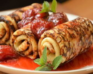 Блины на молоке с кипятком