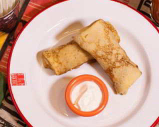 Блины с курицей и грибами