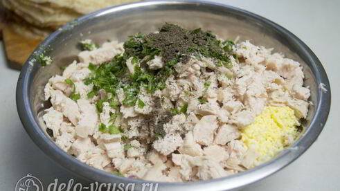 блины с курицей и рисом