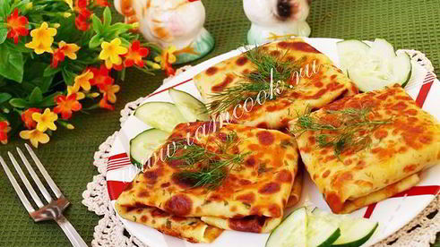 блины с курицей и сыром