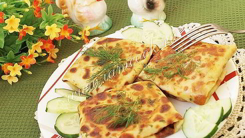 блины с курицей и сыром